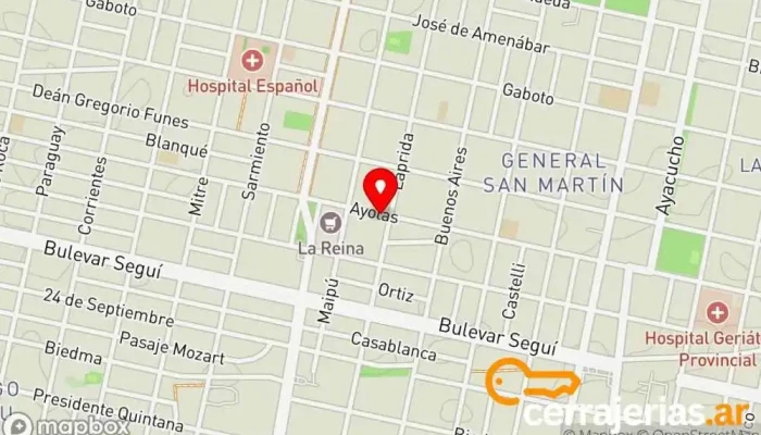 mapa de Autohogar Cerrajeria Cerrajero en Rosario