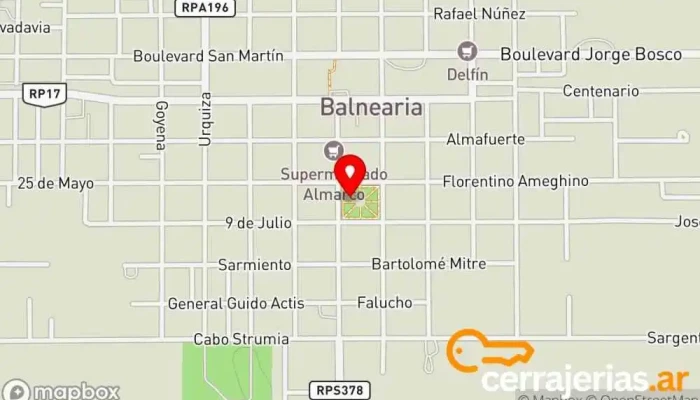 mapa de Balnearia  en Balnearia