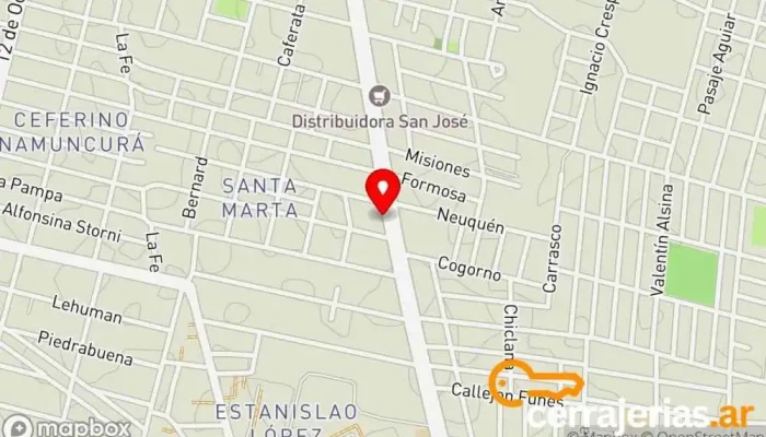 mapa de Barnaba y Cía SRL Fábrica, Comercio en Santa Fe de la Vera Cruz