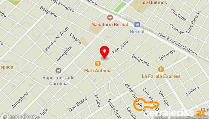 mapa de BARU Cerrajería - Autos y casas - Urgencias Cerrajero en Bernal