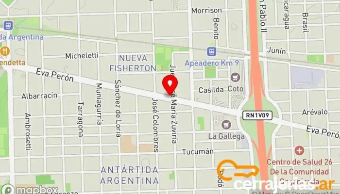 mapa de Bauhaus Aberturas Ventana de aluminio, Proveedor de puertas, Proveedor de puertas para garaje en Rosario