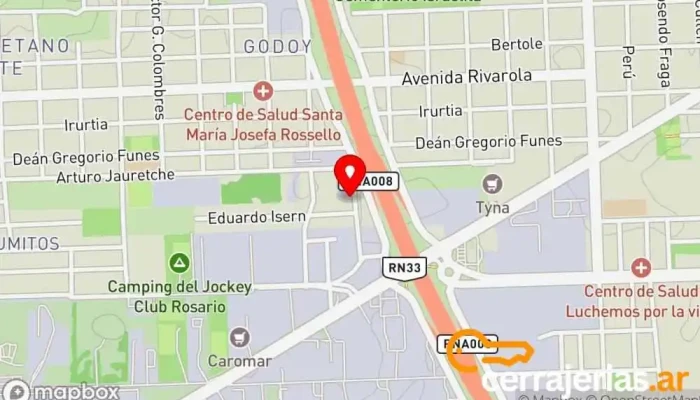 mapa de B.E.M Aberturas de aluminio Fábrica de puertas en Rosario