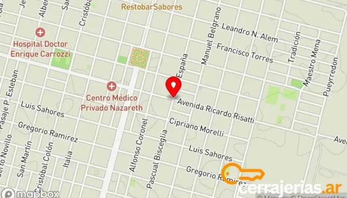 mapa de BEZ srl Aberturas Fábrica de puertas, Ventana de aluminio, Fábrica en Vicuña Mackenna