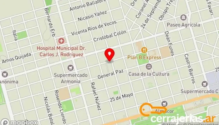 mapa de B&H Carpintería de Pino Arroyito Carpintero en Arroyito