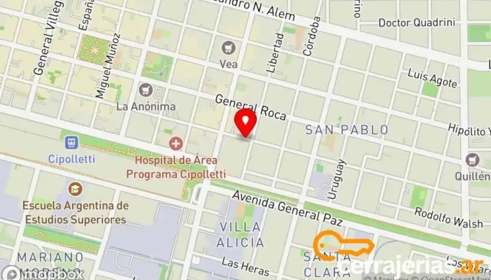 mapa de Borsani Aberturas Comercio en Cipolletti
