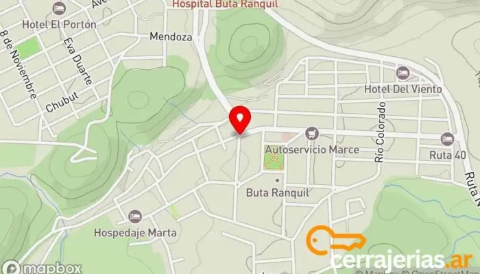 mapa de Buta Ranquil  en Buta Ranquil