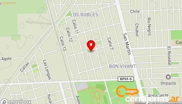 mapa de CAB ABERTURAS Proveedor de puertas, Proveedor de ventanas en Granadero Baigorria
