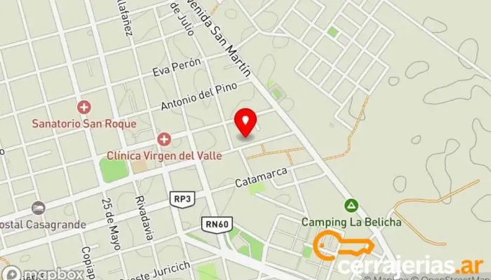 mapa de Cabañas del Indio Alojamiento en Tinogasta