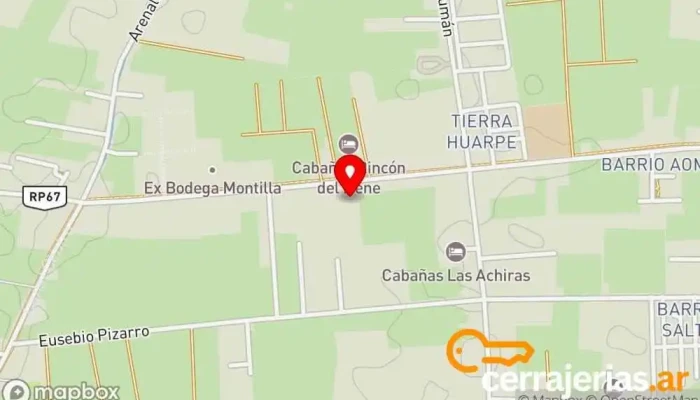mapa de Cabañas EL KINCHO Alojamiento, Bed & Breakfast, Casa rural en Albardón