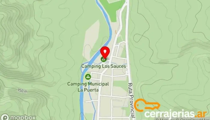 mapa de Camping Los Sauces Camping en La Puerta