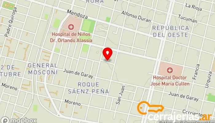mapa de Carlos María Daros Fábrica de puertas en Santa Fe de la Vera Cruz