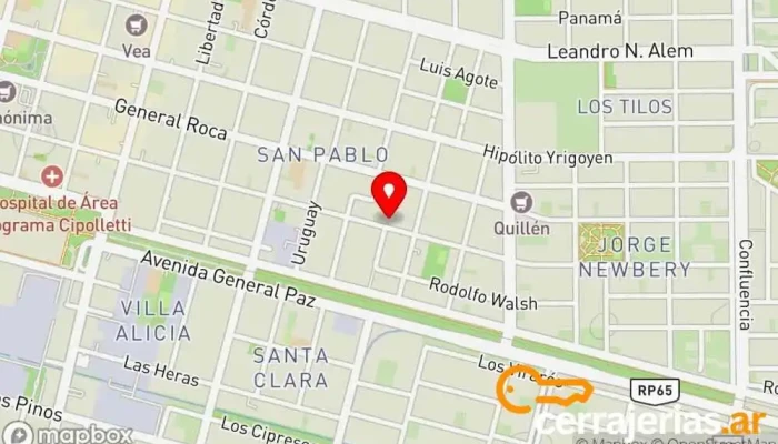 mapa de Carpintería BENVENUTO Fábrica de muebles, Carpintero, Taller de instalación de puertas y ventanas en Cipolletti