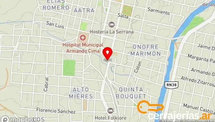 mapa de Carpinteria Los Luises Carpintería, Comercio en Cosquín