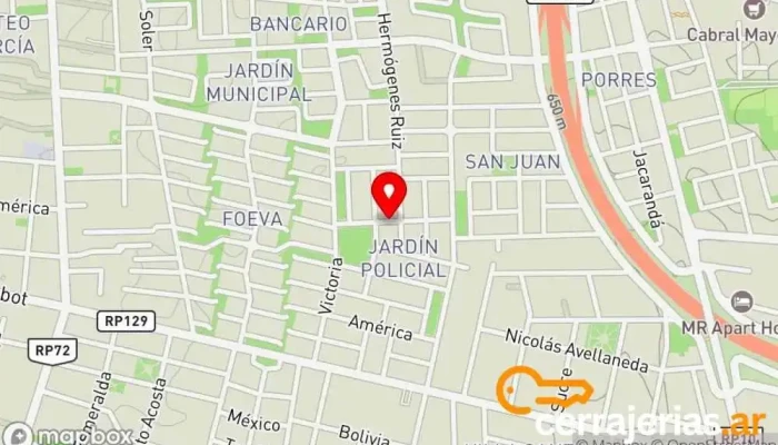mapa de Carpinteria Mendoza Comercio en Rivadavia