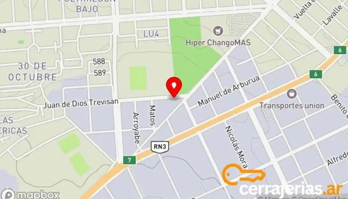 mapa de Carpintería Metálica Carpintero en Juan de Dios Trevisan 3432