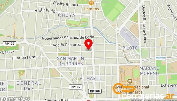 mapa de Carpinteria Nieva Carpintero en San Fernando del Valle de Catamarca