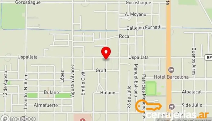 mapa de Carpintería Reche Centro comercial en Gral. Alvear