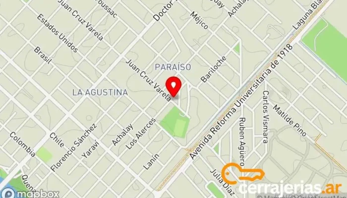 mapa de Carpinteria Río cuarto Fábrica en Río Cuarto