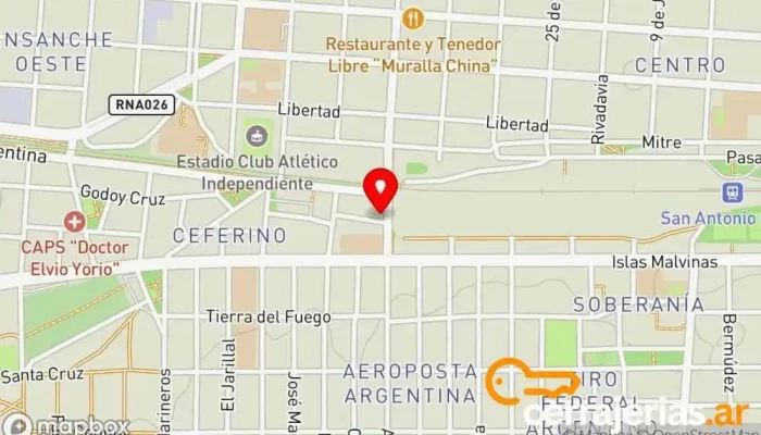 mapa de Casa de Dios Puerta del Cielo Iglesia en San Antonio Oeste