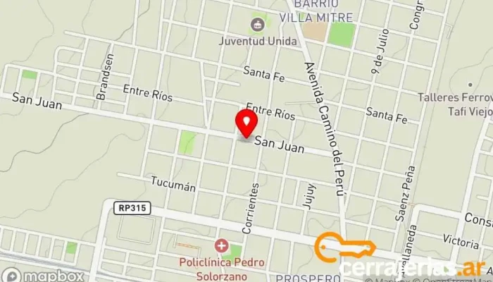 mapa de Casa de Juansito Grabiel Alojamiento en Tafí Viejo