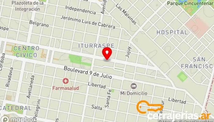 mapa de Casita Aberturas. Proveedor de ventanas en San Francisco