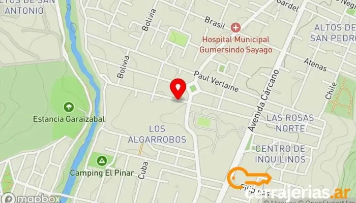 mapa de Casita Alquiler Hotel en Villa Carlos Paz