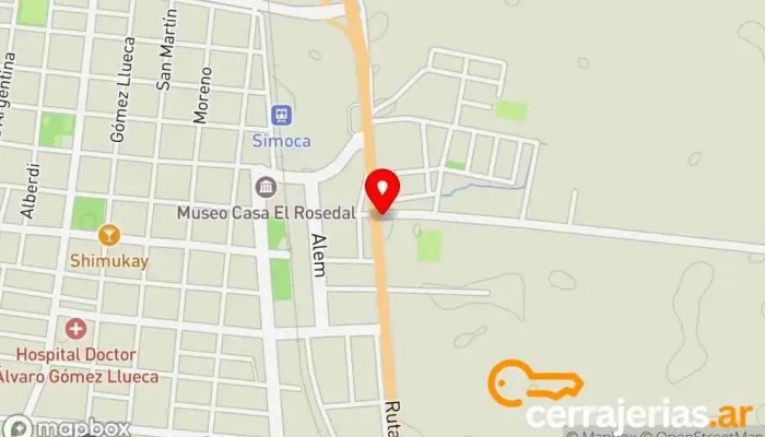 mapa de Castaño hermanos. Fábrica de aberturas de aluminio y placas antihumedad Fábrica en Simoca