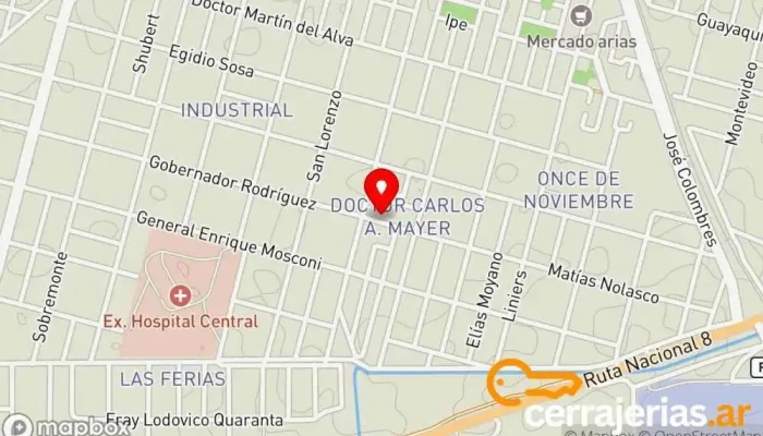 mapa de Centro Social, Cultural y Deportivo Ex MaTADERO Centro cultural en Río Cuarto
