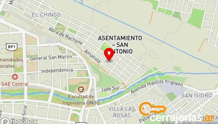 mapa de Cerrajería 24/7 Cerrajero en San Salvador de Jujuy