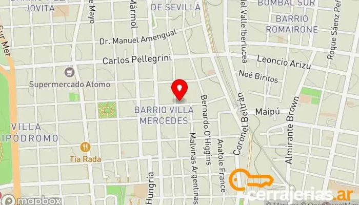 mapa de CERRAJERIA a Domicilio Cerrajero en Godoy Cruz