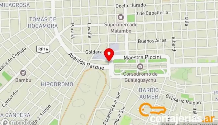 mapa de Cerrajeria Abbus Cerrajero en Gualeguaychú