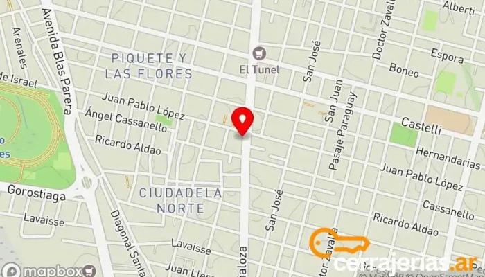 mapa de Cerrajería Acosta Cerrajero en Santa Fe de la Vera Cruz