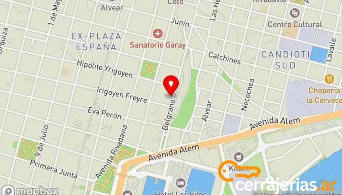 mapa de Cerrajería Acosta Cerrajero en Santa Fe de la Vera Cruz