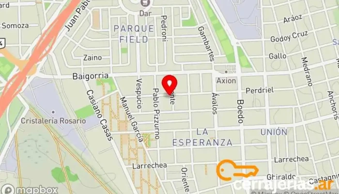 mapa de Cerrajeria Aman Cerrajero en Rosario