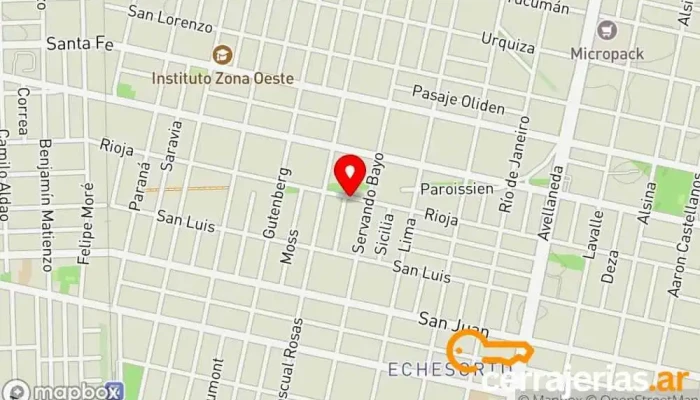 mapa de Cerrajeria Apertura Cerrajero en Rosario