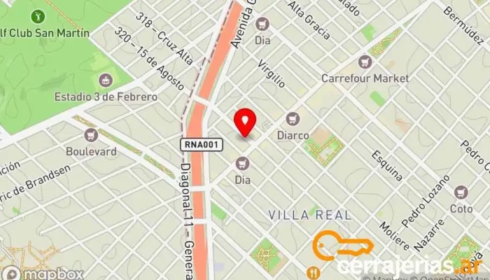 mapa de Cerrajeria Ardiles Cerrajero, Servicio de duplicación de llaves en COB