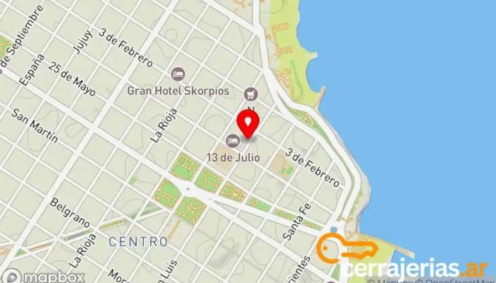 mapa de Cerrajeria Arte Mar del Plata Cerrajero en Mar del Plata