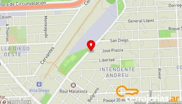mapa de Cerrajeria Avenida Cerrajero en Villa Gdor. Galvez