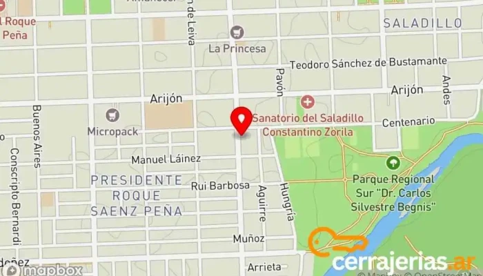 mapa de Cerrajería Avenida Comercio, Cerrajero en Rosario