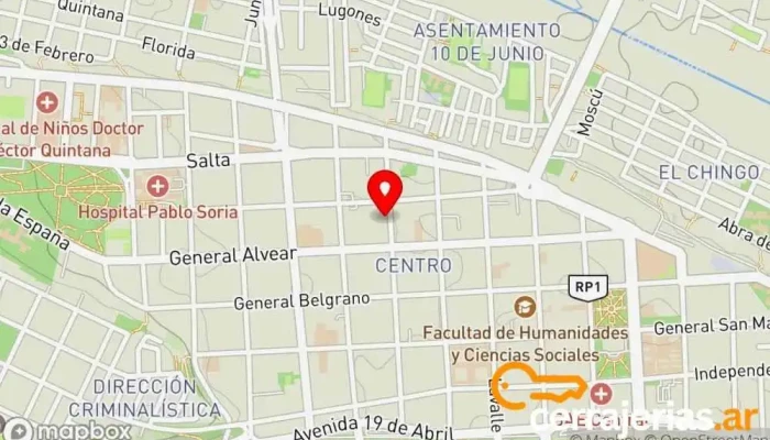 mapa de Cerrajería Balcarce 452 Jujuy Cerrajero en San Salvador de Jujuy