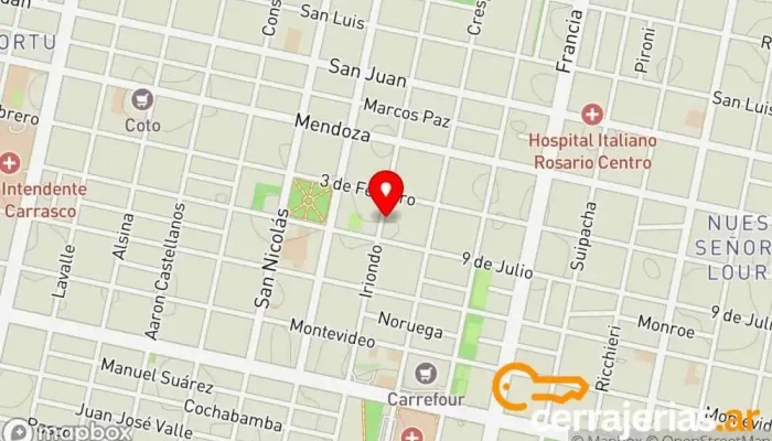 mapa de Cerrajería Bergero Cerrajero en Rosario