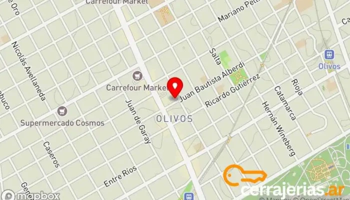 mapa de Cerrajería Bonina Cerrajero en Olivos