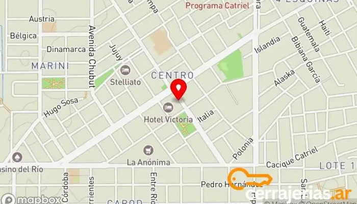 mapa de Cerrajeria Cacho's Cerrajero en Catriel