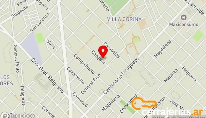 mapa de Cerrajeria Cangallo Cerrajero en Villa Dominico