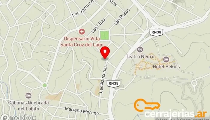 mapa de Cerrajeria Cefiro Cerrajero en Villa Santa Cruz del Lago
