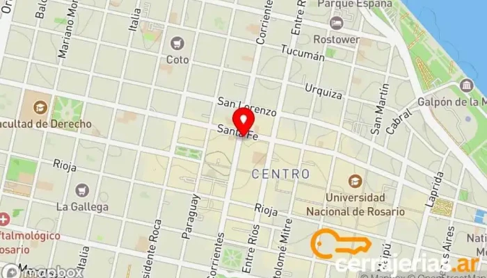 mapa de Cerrajeria Cirimele Cerrajero en Rosario