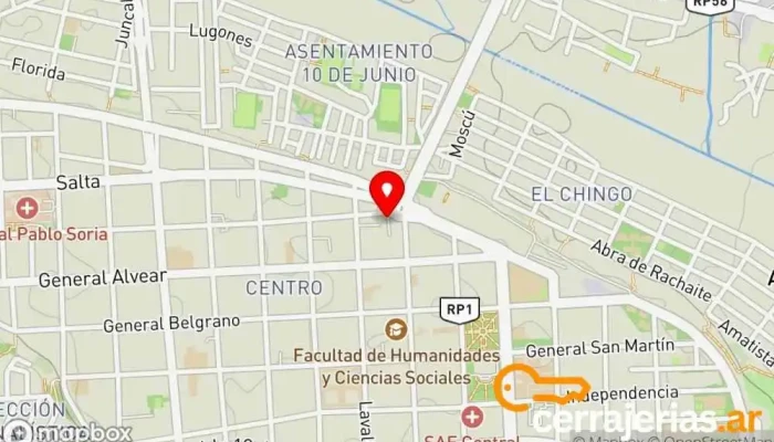 mapa de Cerrajeria Copa Cerrajero en San Salvador de Jujuy