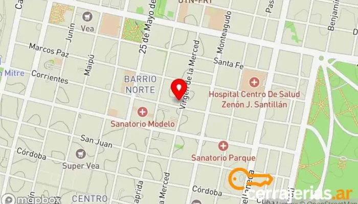 mapa de Cerrajería Corrientes 311 Cerrajero en San Miguel de Tucumán