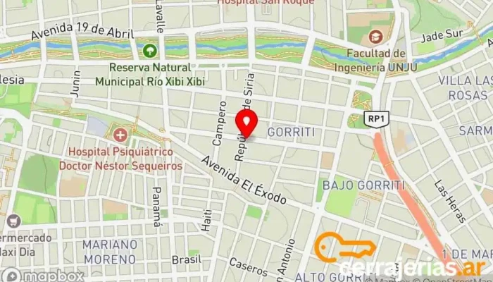 mapa de CERRAJERÍA DEL NORTE Cerrajero, Concesionario de automóviles en San Salvador de Jujuy