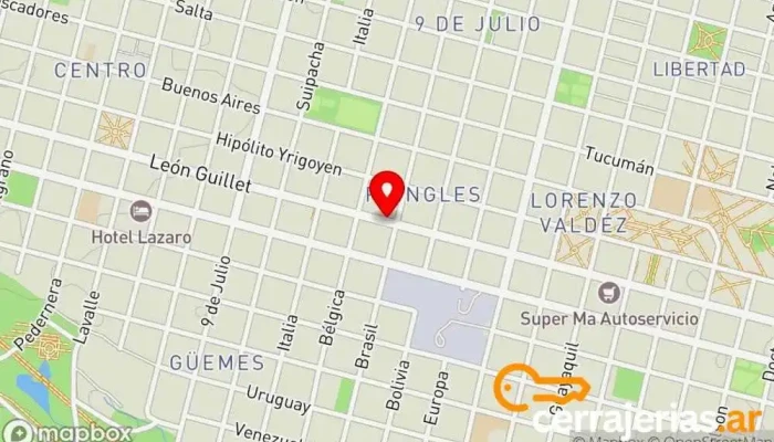 mapa de Cerrajeria Demo Servicio de duplicación de llaves en Villa Mercedes